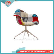PP Plastic Colorful Dining Eames Dsw Dar Chair Half Cloth Rotating Arm Chair